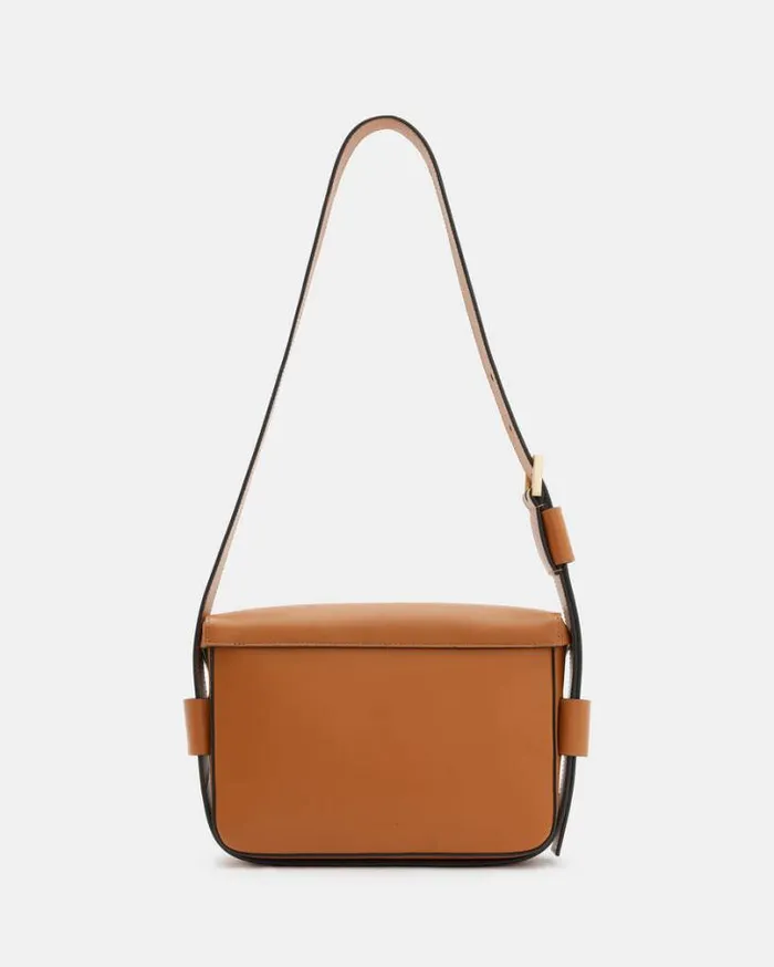 Etienne Leather Shoulder Bag Desert Tan Women AllSaints Handbags and Wallets Etienne Leather Shoulder Bag Desert Tan Women AllSaints Handbags and Wallets