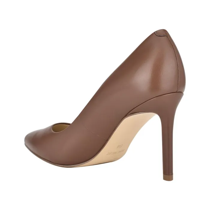 Ezra Pointy Toe Pumps Brown Leather Women Nine West Pumps Ezra Pointy Toe Pumps Brown Leather Women Nine West Pumps