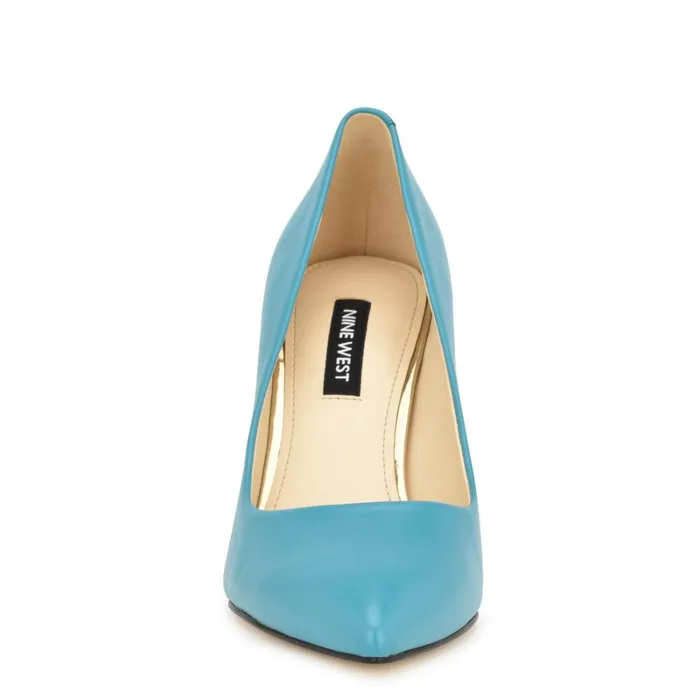 Ezra Pointy Toe Pumps Teal Blue Leather Women Nine West Pumps Ezra Pointy Toe Pumps Teal Blue Leather Women Nine West Pumps