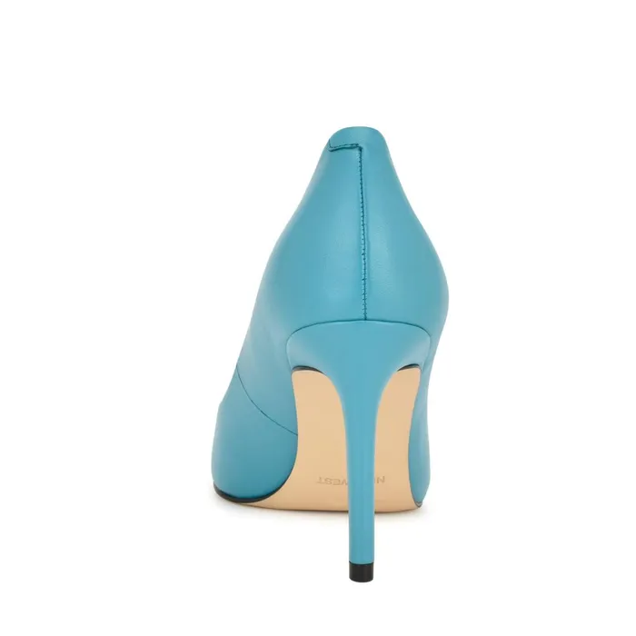 Ezra Pointy Toe Pumps Teal Blue Leather Women Nine West Pumps Ezra Pointy Toe Pumps Teal Blue Leather Women Nine West Pumps