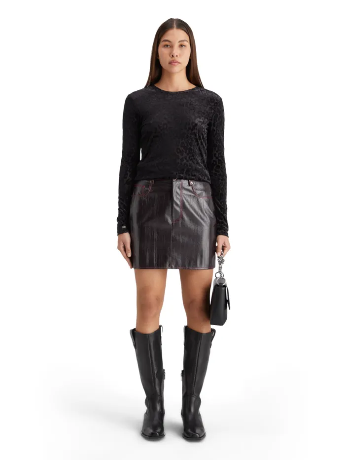 FAUX LEATHER MINI SKIRT Wine Women Scotch and Soda Skirts and Shorts
