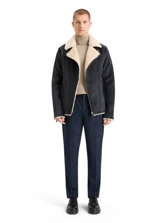 FAUX SHEERLING JACKET Black Men Scotch and Soda Jackets and Coats
