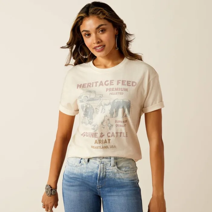 Feed TShirt Oatmeal Heather Women Ariat TShirts and Tops