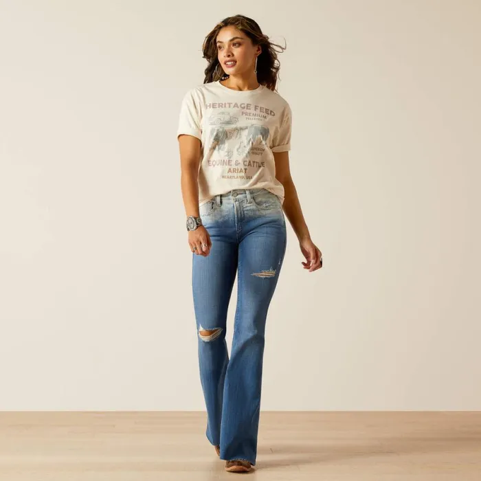 Feed TShirt Oatmeal Heather Women Ariat TShirts and Tops Feed TShirt Oatmeal Heather Women Ariat TShirts and Tops