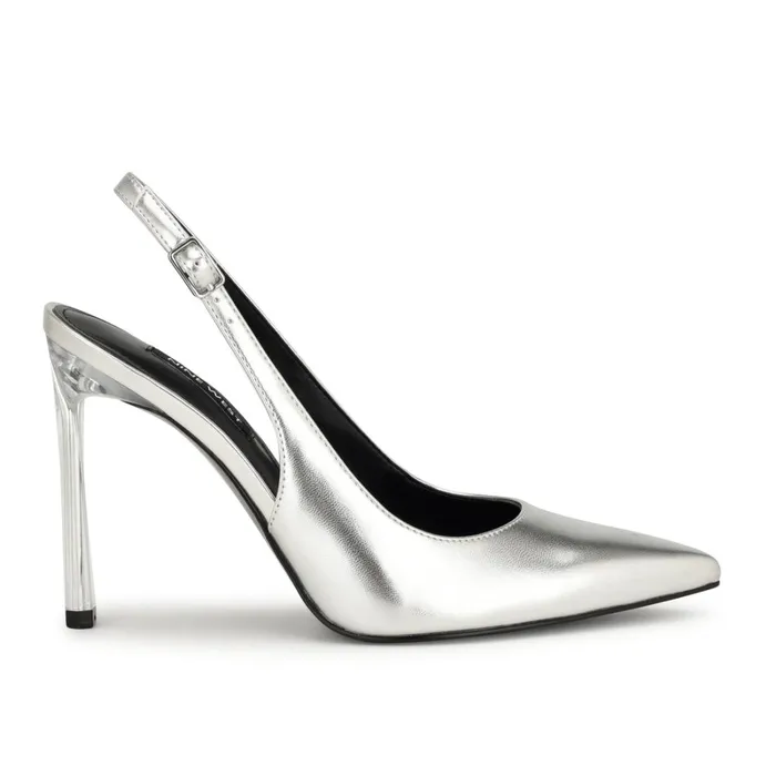 Felina Pointy Toe Slingback Pumps Silver Women Nine West Slingbacks