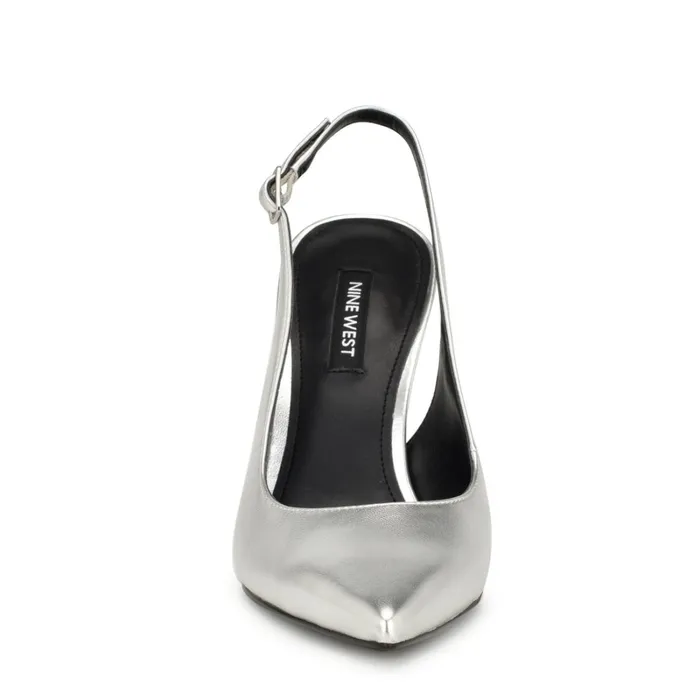 Felina Pointy Toe Slingback Pumps Silver Women Nine West Slingbacks
