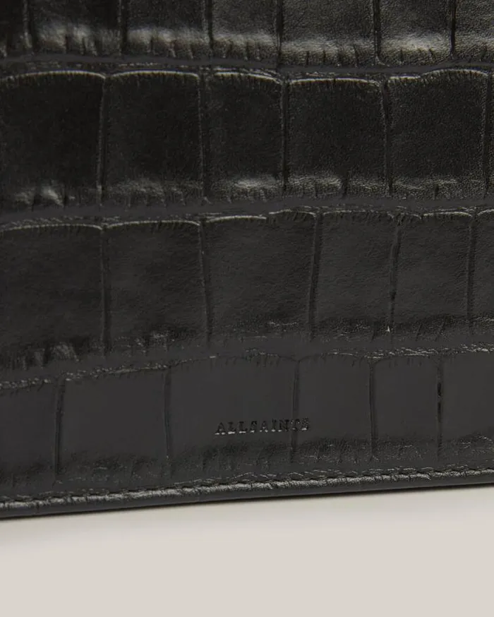 Fetch Leather Chain Crossbody Wallet Black Croc Women AllSaints Handbags and Wallets Fetch Leather Chain Crossbody Wallet Black Croc Women AllSaints Handbags and Wallets
