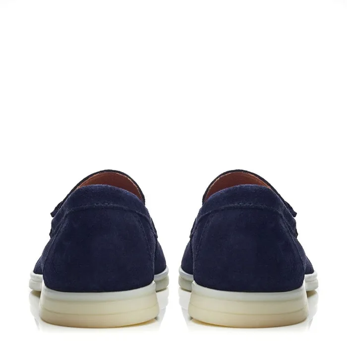 Flat And Ballerina Shoes Women Moda In Pelle Effie Navy Suede