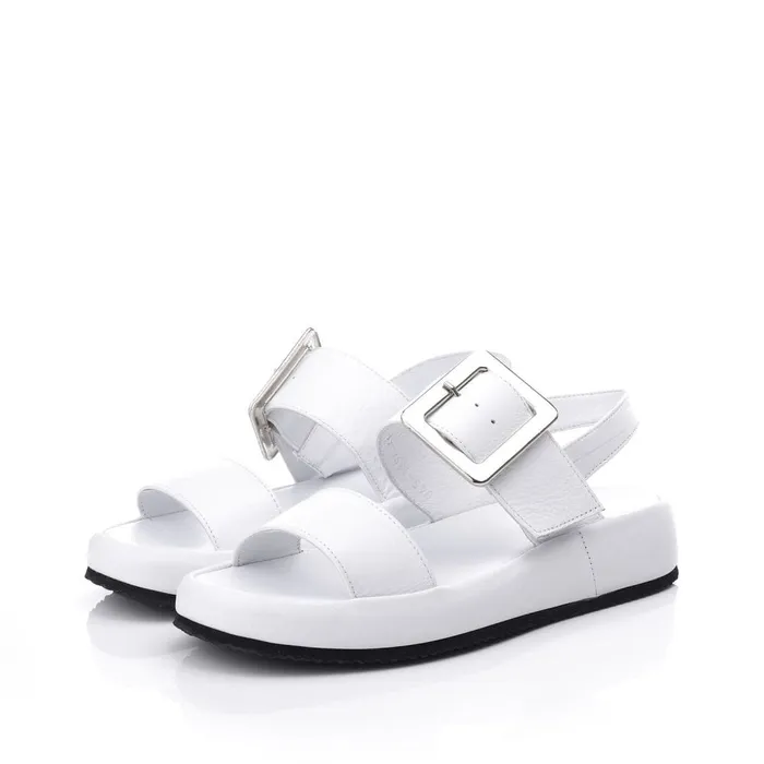 Flatform Sandals Women Moda In Pelle Bsoleful BForce White Leather