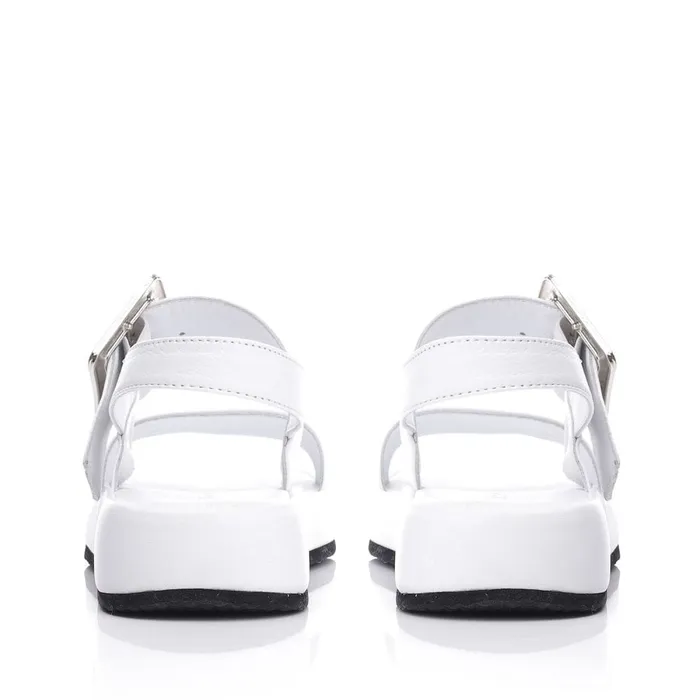 Flatform Sandals Women Moda In Pelle Bsoleful BForce White Leather