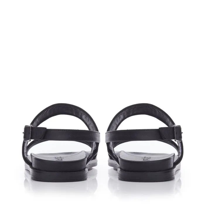 Flatform Sandals Women Moda In Pelle Bsoleful BJune Black Leather