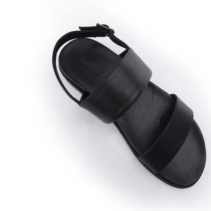 Flatform Sandals Women Moda In Pelle Bsoleful BJune Black Leather