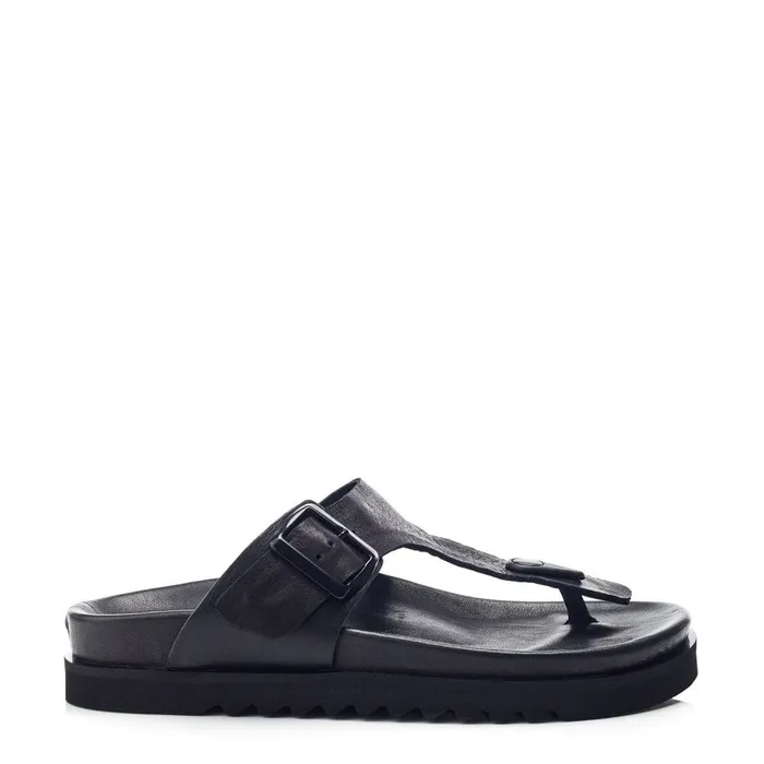 Flatform Sandals Women Moda In Pelle Bsoleful BToi Black Leather
