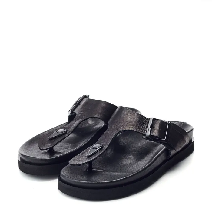 Flatform Sandals Women Moda In Pelle Bsoleful BToi Black Leather