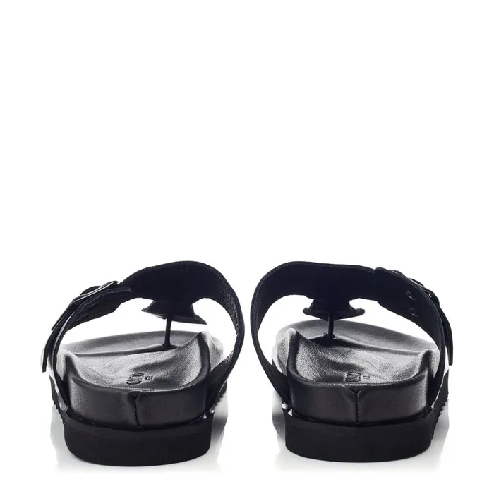 Flatform Sandals Women Moda In Pelle Bsoleful BToi Black Leather