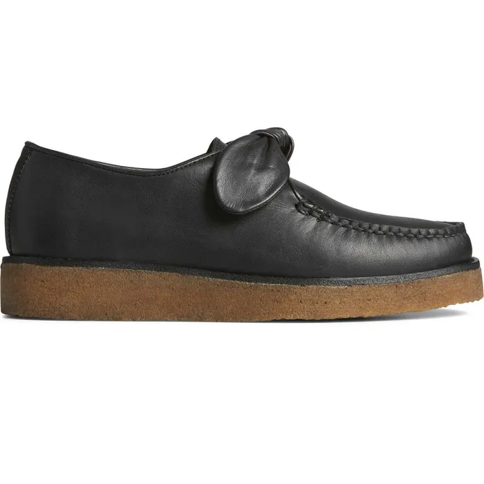 Flats and Loafers Women Sperry Captain039s Crepe Bow Oxford Black