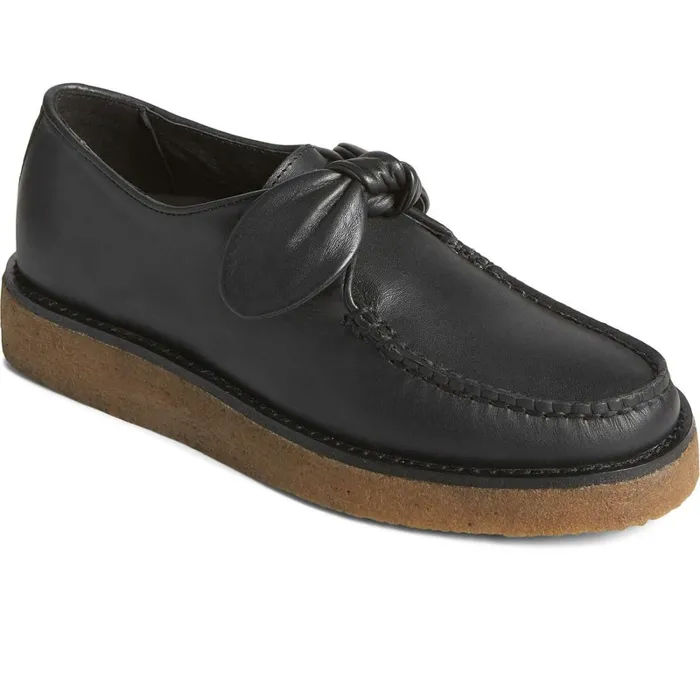 Flats and Loafers Women Sperry Captain039s Crepe Bow Oxford Black Flats and Loafers Women Sperry Captain039s Crepe Bow Oxford Black