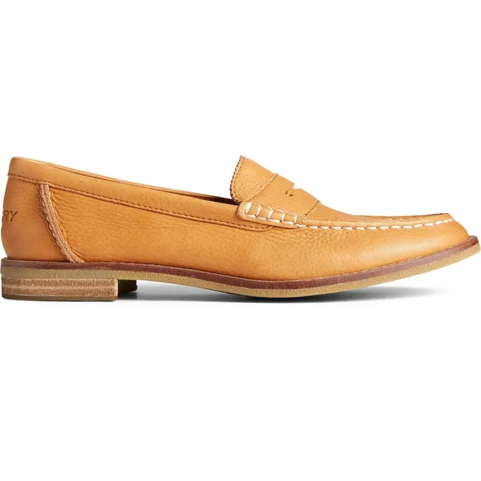 Flats and Loafers Women Sperry Seaport Penny Leather Loafer Tan