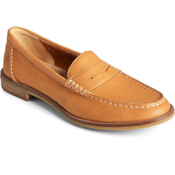 Flats and Loafers Women Sperry Seaport Penny Leather Loafer Tan