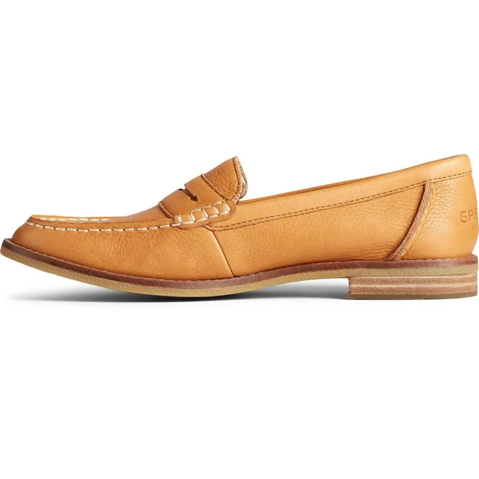 Flats and Loafers Women Sperry Seaport Penny Leather Loafer Tan