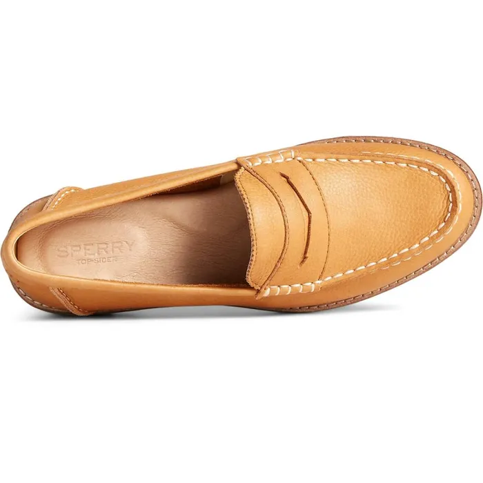 Flats and Loafers Women Sperry Seaport Penny Leather Loafer Tan