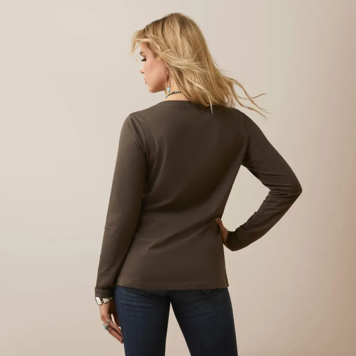 Flora Tee Banyan Bark Women Ariat TShirts and Tops Flora Tee Banyan Bark Women Ariat TShirts and Tops