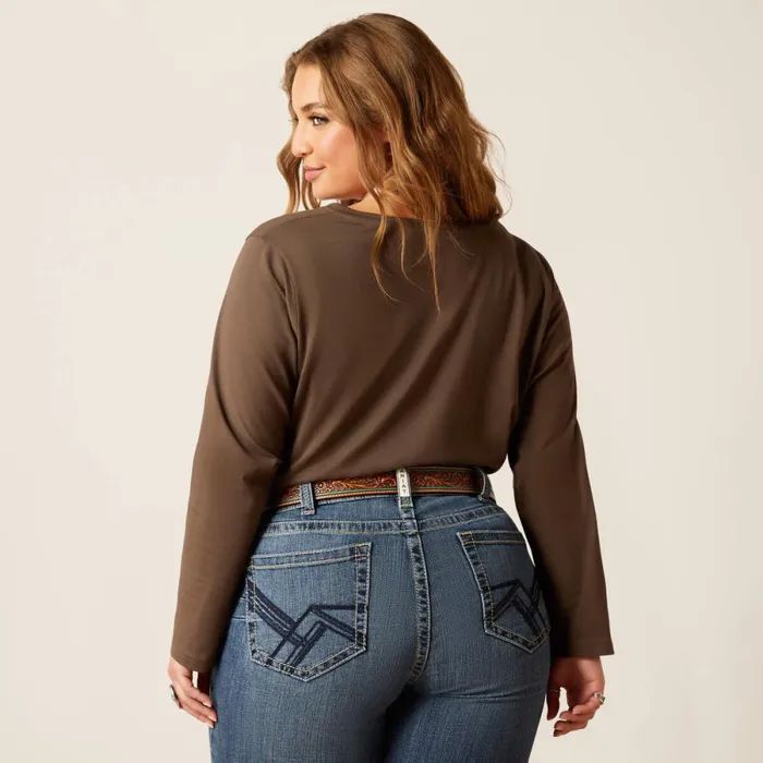Flora Tee Banyan Bark Women Ariat TShirts and Tops Flora Tee Banyan Bark Women Ariat TShirts and Tops