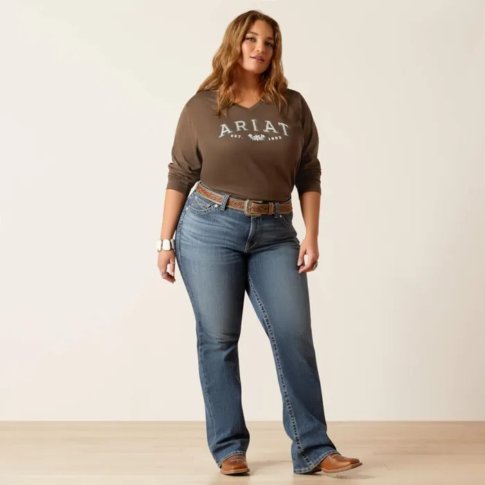 Flora Tee Banyan Bark Women Ariat TShirts and Tops Flora Tee Banyan Bark Women Ariat TShirts and Tops