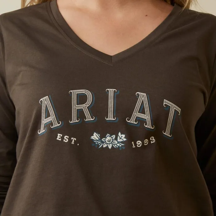 Flora Tee Banyan Bark Women Ariat TShirts and Tops Flora Tee Banyan Bark Women Ariat TShirts and Tops