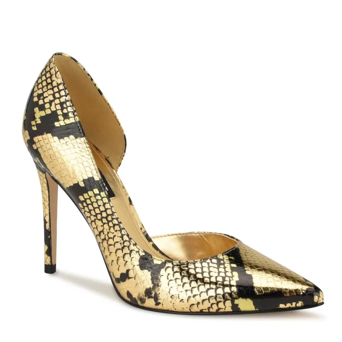 Folowe D039orsay Pointy Toe Pumps Gold Snake Women Nine West Pumps Folowe D039orsay Pointy Toe Pumps Gold Snake Women Nine West Pumps