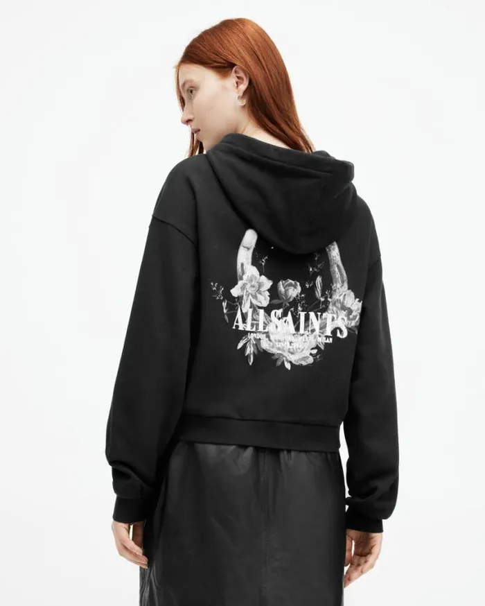 Fortuna Oversized Pippa Floral Hoodie Black Women AllSaints Sweatshirts and Hoodies Fortuna Oversized Pippa Floral Hoodie Black Women AllSaints Sweatshirts and Hoodies