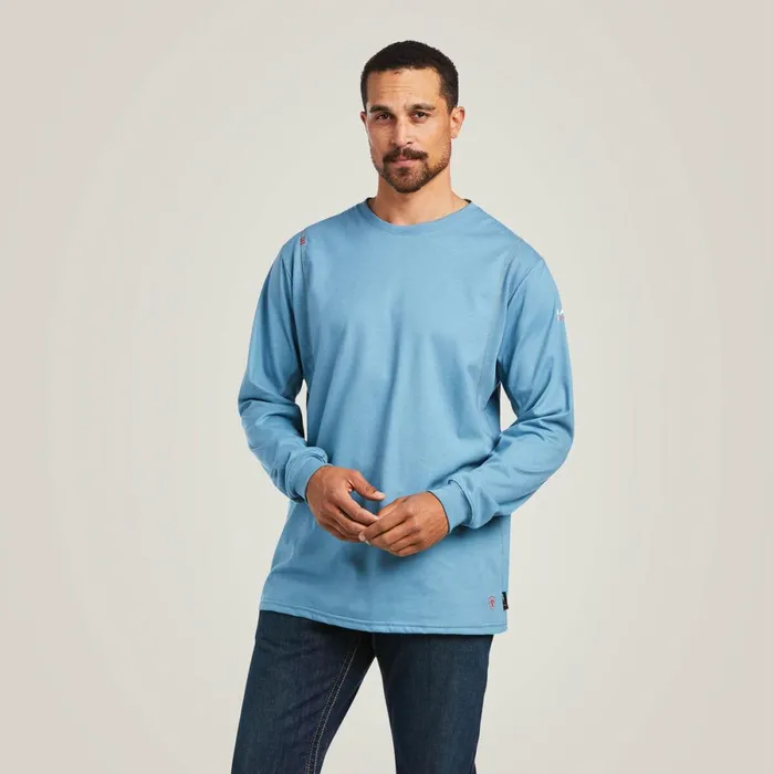 FR AC Crew TShirt Steel Blue Men Ariat TShirts and Polos