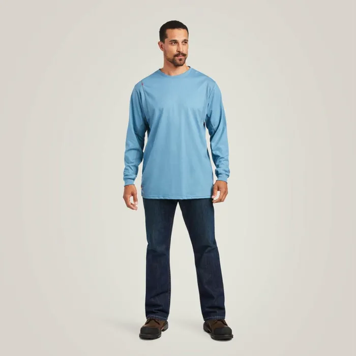 FR AC Crew TShirt Steel Blue Men Ariat TShirts and Polos FR AC Crew TShirt Steel Blue Men Ariat TShirts and Polos