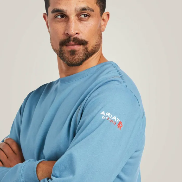 FR AC Crew TShirt Steel Blue Men Ariat TShirts and Polos FR AC Crew TShirt Steel Blue Men Ariat TShirts and Polos