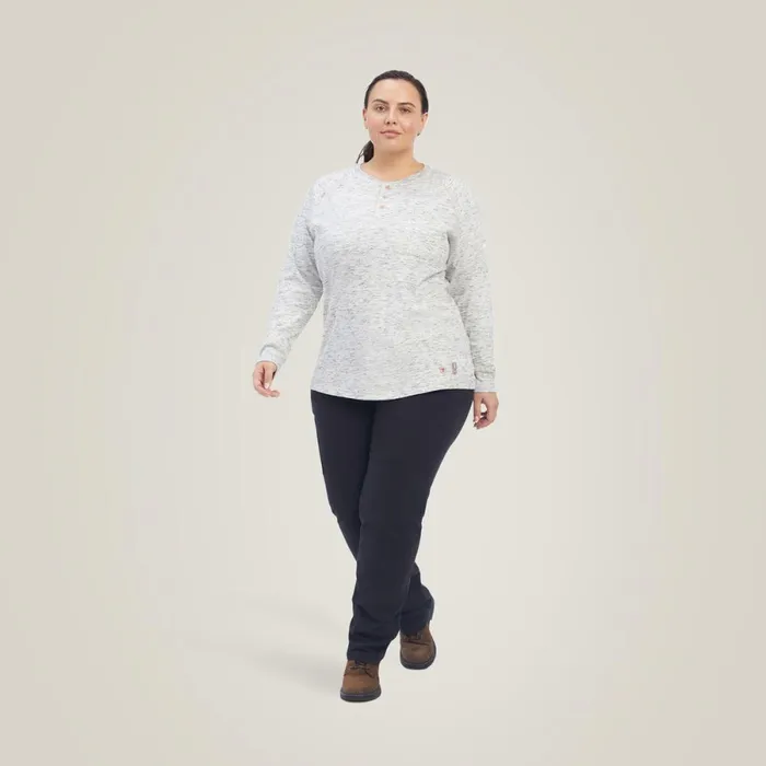 FR Air Henley Top Space Dye Heather Grey Women Ariat TShirts and Tops FR Air Henley Top Space Dye Heather Grey Women Ariat TShirts and Tops
