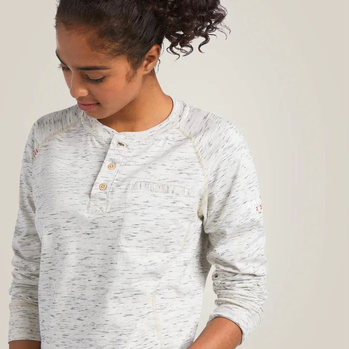 FR Air Henley Top Space Dye Heather Grey Women Ariat TShirts and Tops FR Air Henley Top Space Dye Heather Grey Women Ariat TShirts and Tops
