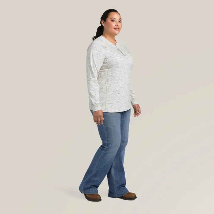 FR Air Henley Top Space Dye Heather Grey Women Ariat TShirts and Tops FR Air Henley Top Space Dye Heather Grey Women Ariat TShirts and Tops