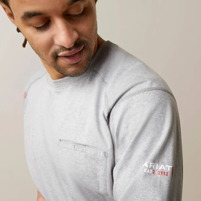 FR Air Shock Fire TShirt Heather Grey Men Ariat TShirts and Polos FR Air Shock Fire TShirt Heather Grey Men Ariat TShirts and Polos