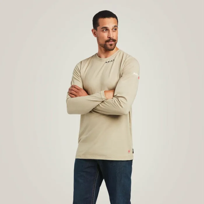 FR Baselayer TShirt Khaki Men Ariat TShirts and Polos