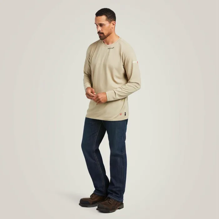 FR Baselayer TShirt Khaki Men Ariat TShirts and Polos FR Baselayer TShirt Khaki Men Ariat TShirts and Polos