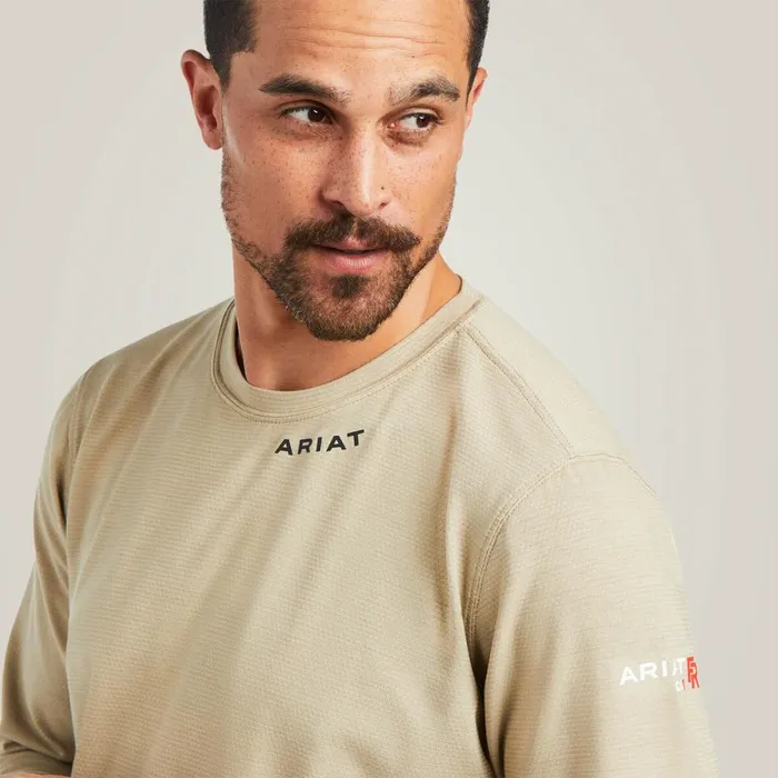 FR Baselayer TShirt Khaki Men Ariat TShirts and Polos FR Baselayer TShirt Khaki Men Ariat TShirts and Polos