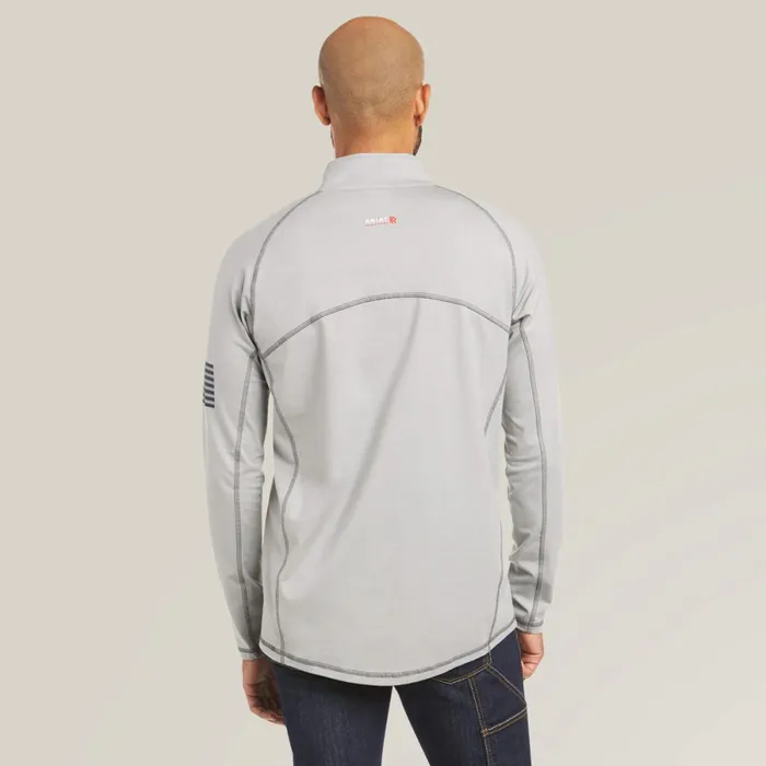 FR Combat Stretch Patriot 14 Zip Work Shirt Silver Fox Men Ariat Workwear FR Combat Stretch Patriot 14 Zip Work Shirt Silver Fox Men Ariat Workwear