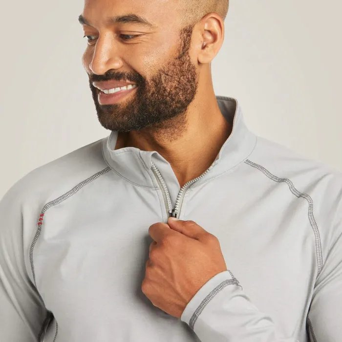 FR Combat Stretch Patriot 14 Zip Work Shirt Silver Fox Men Ariat Workwear FR Combat Stretch Patriot 14 Zip Work Shirt Silver Fox Men Ariat Workwear