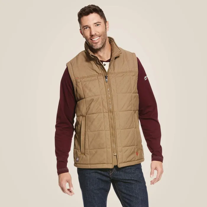 FR Crius Insulated Vest Khaki Men Ariat Workwear