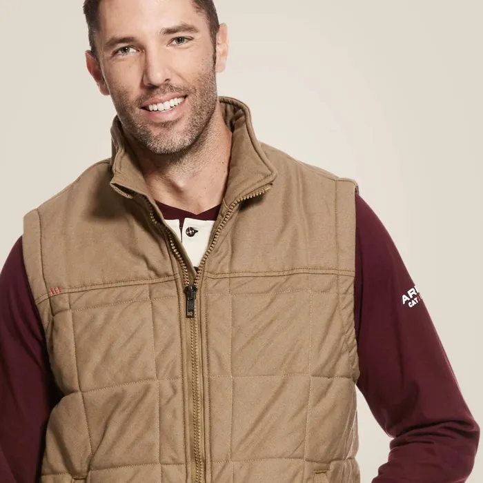 FR Crius Insulated Vest Khaki Men Ariat Workwear FR Crius Insulated Vest Khaki Men Ariat Workwear