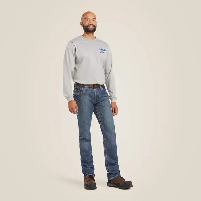 FR M4 Relaxed Boundary Boot Cut Jean Clay Men Ariat Workwear FR M4 Relaxed Boundary Boot Cut Jean Clay Men Ariat Workwear