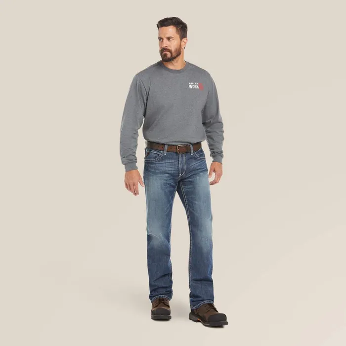 FR M4 Relaxed Ridgeline Boot Cut Jean Glacier Men Ariat Workwear FR M4 Relaxed Ridgeline Boot Cut Jean Glacier Men Ariat Workwear