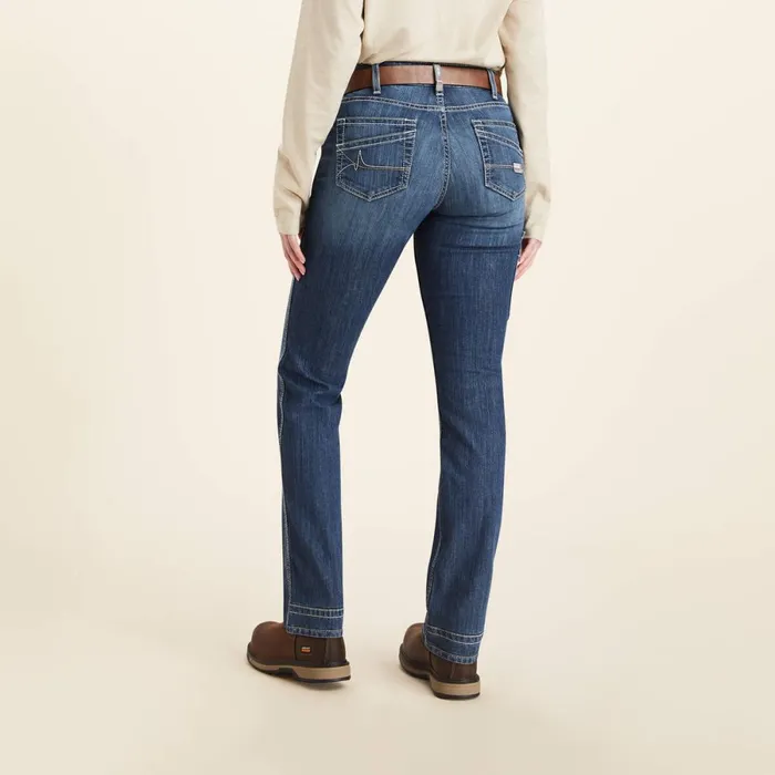 FR Perfect Rise DuraLight Stretch Cell Phone Straight Jean Lazuli Women Ariat Denim FR Perfect Rise DuraLight Stretch Cell Phone Straight Jean Lazuli Women Ariat Denim