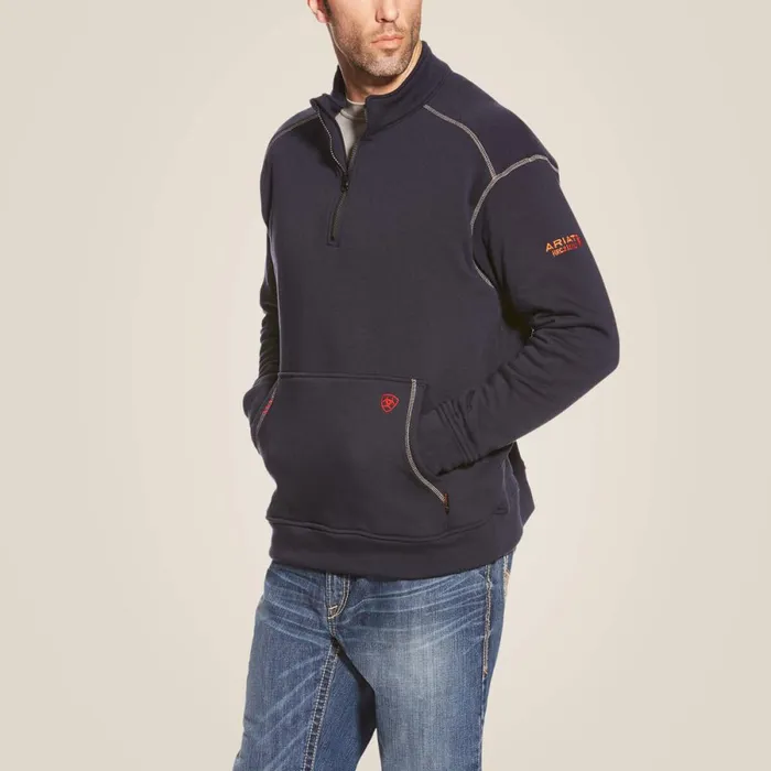 FR Polartec Fleece 14 Zip Top Navy Men Ariat Workwear