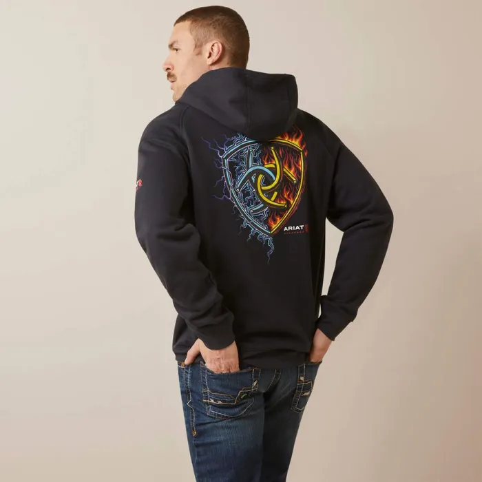 FR Rev Shock Fire Hoodie Black Men Ariat Sweatshirts and Hoodies